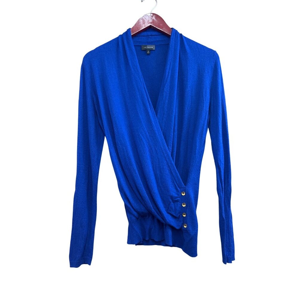 The Limited Blue Wrap Cardigan Sweater M